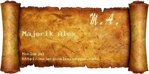 Majerik Alex névjegykártya